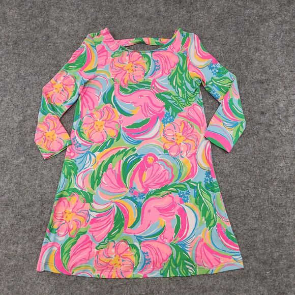 Lilly Pulitzer Womens XS Ophelia So A Peeling Swing Dress Elephant Floral Summer - Picture 3 of 15